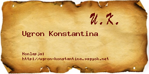 Ugron Konstantina névjegykártya